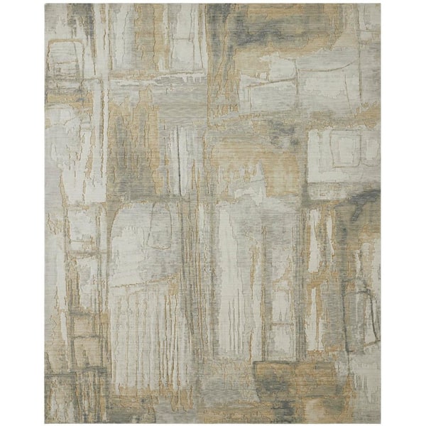 Ventura 12 ft. x 15 ft. Warm Sands/Earth Abstract Washable Area Rug