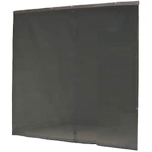 120 in. x 96 in. Black Garage Screen Door with Hardware and Roll-Up Accessory