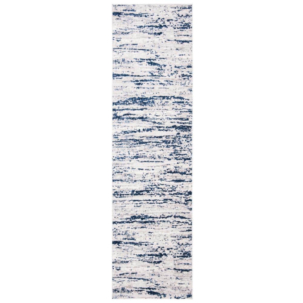 Amelia Gray/Navy 2 ft. x 6 ft. Abstract Runner Rug price history on PriceWatchPro