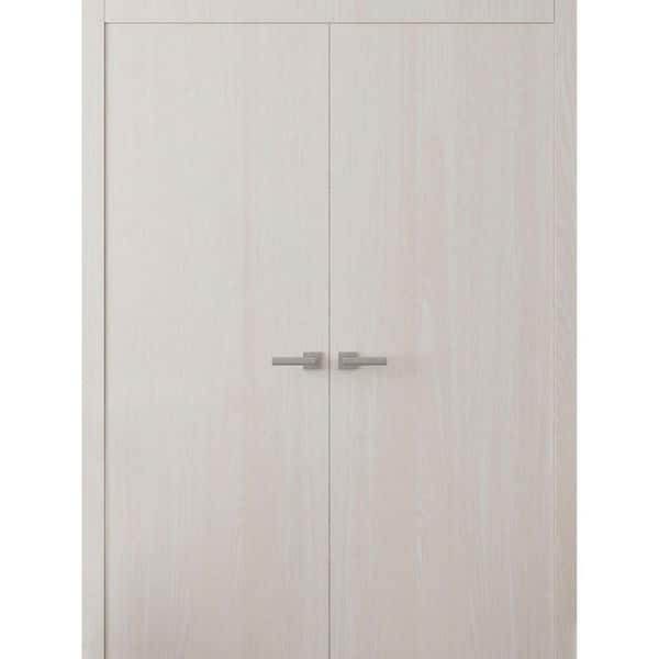 3011 72 in. x 84 in. Sold Core Ash Franko Color Wood Interior Door Kit with Quick Assemble Jamb