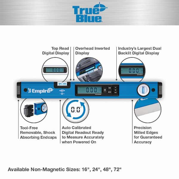 16 in. True Blue Digital Box Level with 24 in. True Blue Digital Box Level with Case (2-Pack)