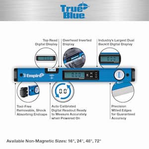72 in. True Blue Digital Box Beam Level with Case with 9 in. Torpedo Level