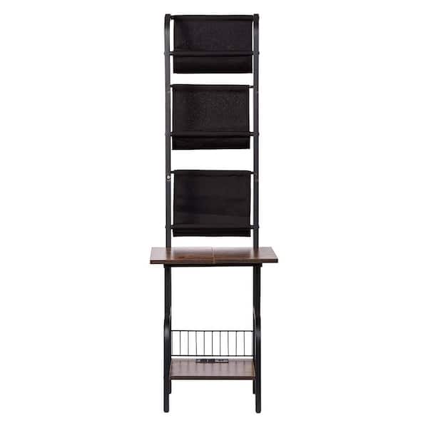 Record Player Stand, 5 Tiers Tall Vinyl Record with Charging Station and USB Ports, 0-17 in. Full Motion TV Stand