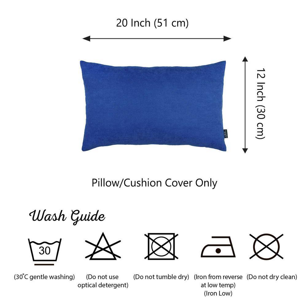 Sapphire Blue Polyester Lumbar Pillow Covers Set of 2