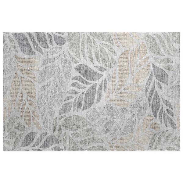 Dream Shag Premium Machine Washable Abstract ADS198 Fog 2 ft. x 3 ft. Accent Rug
