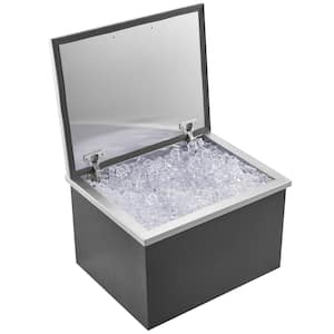 Drop in Ice Chest 20 in. L x 16 in. W x 13 in. H Stainless Steel Ice Cooler Commercial Ice Bin with Cover 40 qt.