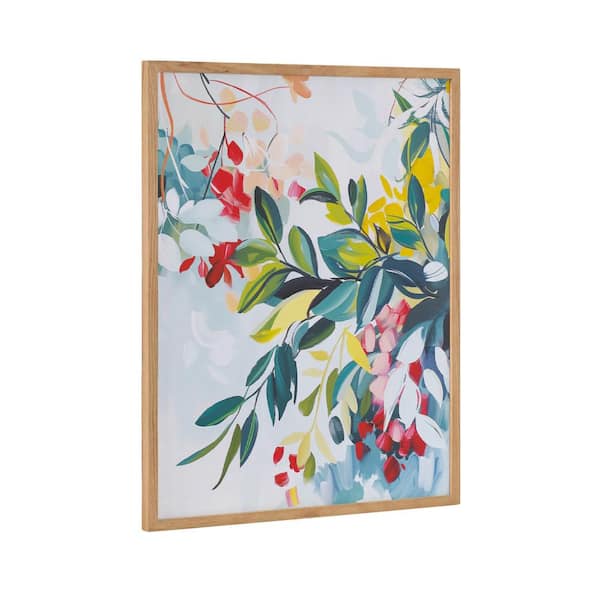 Gallery Jewel Tone Botanical Abstract by The Creative Bunch Studio Natural Framed Art Print 16 in. x 20 in.