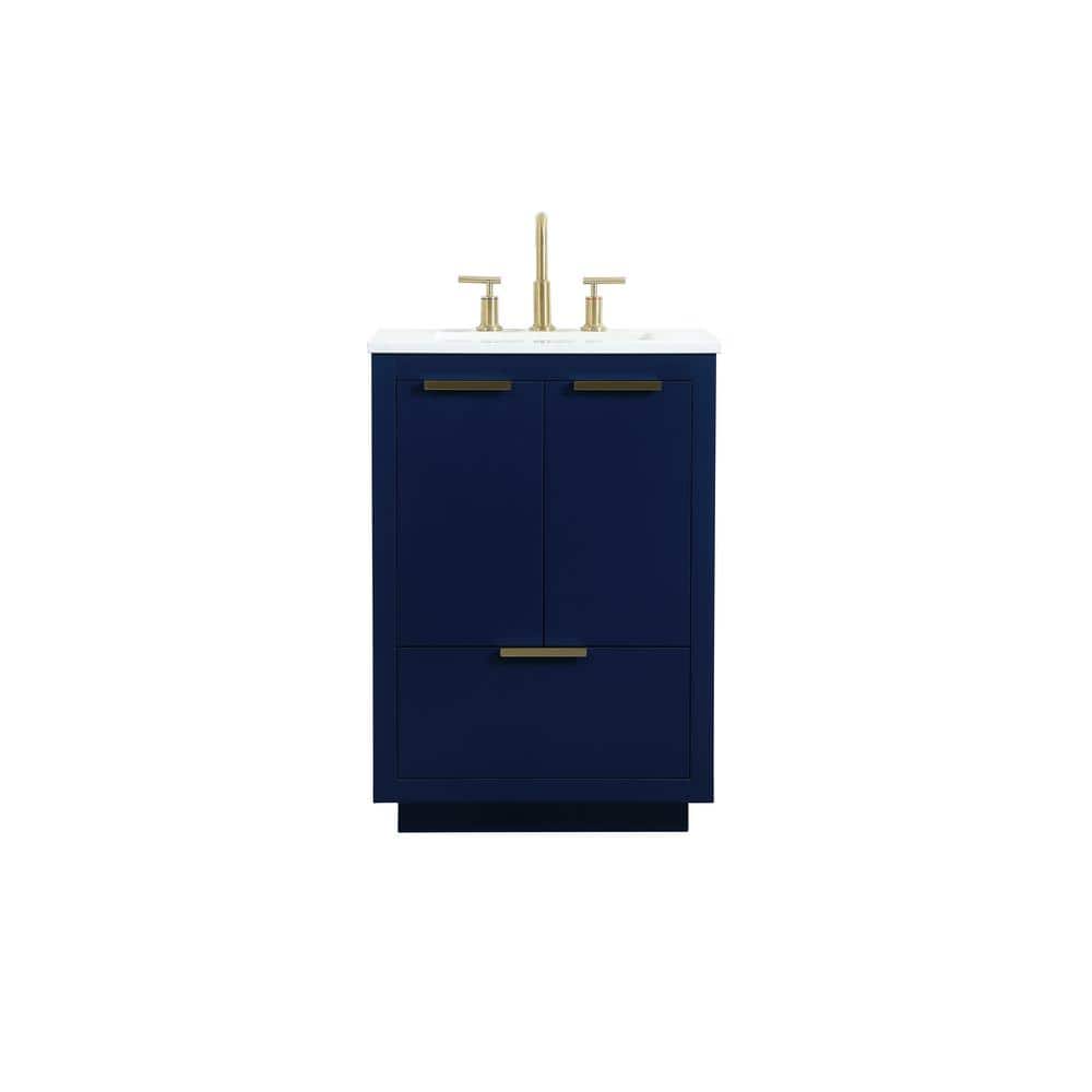 Simply Living 24 in. W x 19 in. D x 34 in. H Bath Vanity in Blue with Calac