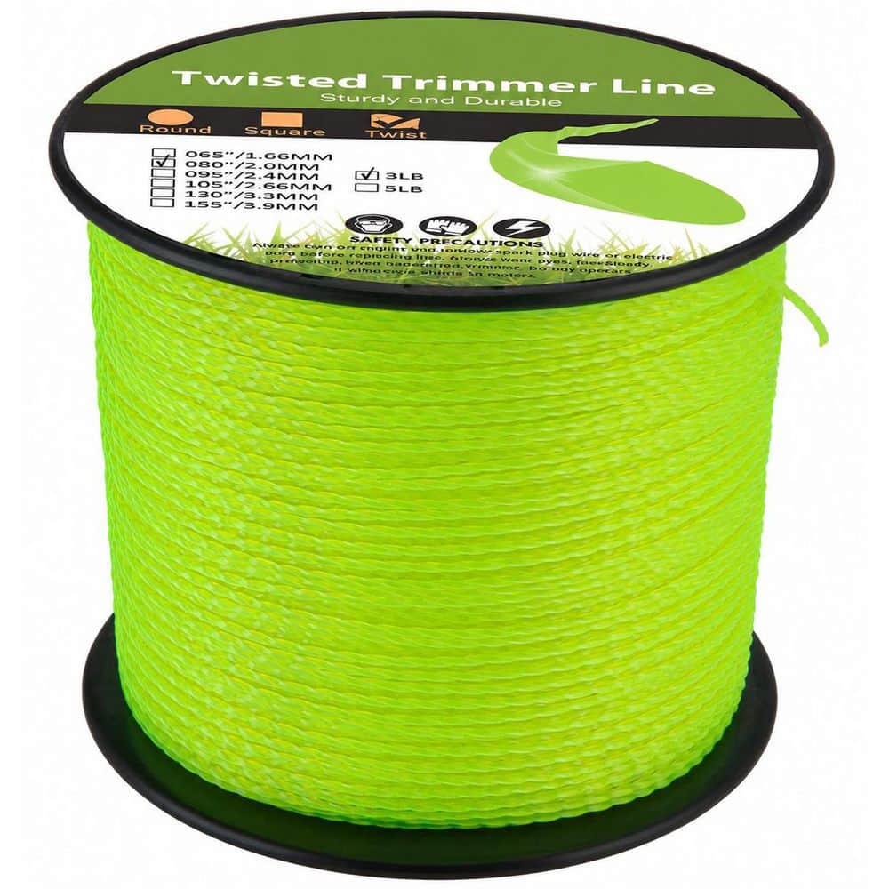 Heavy Duty Twisted 080 Trimmer Line 0.08 Inch 1480 Ft Roll for Gas Electric String Trimmers Medium Heavy Grass price history on PriceWatchPro