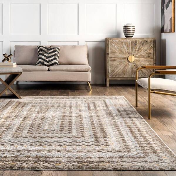 nuLOOM Carley Machine Washable Geometric Beige 2 ft. 6 in. x nuLOOM Carley Machine Washable Geometric Beige 2 ft. 6 in. x