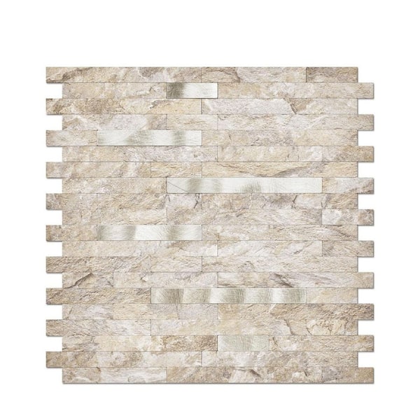 Sandstone Beige Peel And Stick PVC Wallpaper Panel Pack of 10