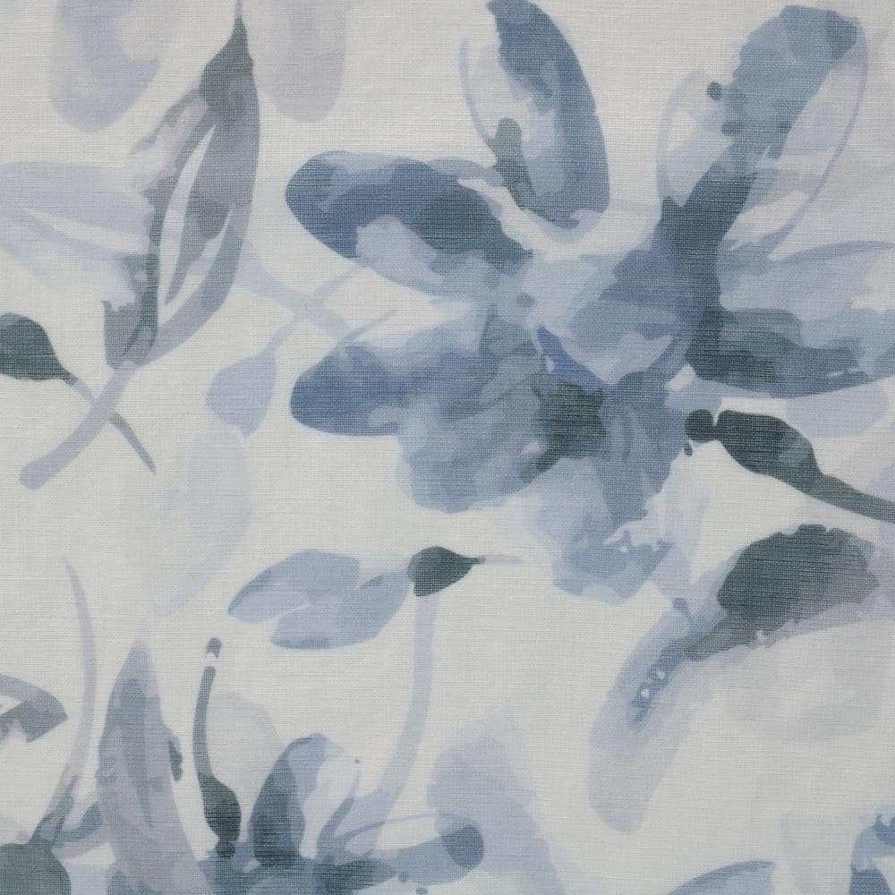 Florence Sheer Silver Faux Linen Grommet Curtain Panel 52" x 95"