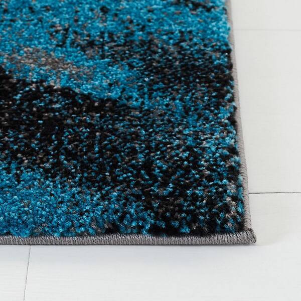 Glacier 2 ft. x 10 ft. Blue/Gray Abstract Runner Rug