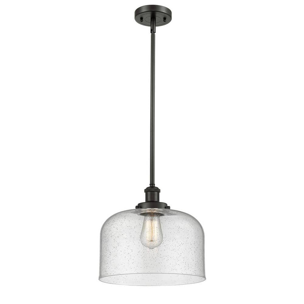Bell 100-Watt 1-Light Oil Rubbed Bronze Standard Mini Pendant Light with Seeded Glass Shade, No Bulbs Included price history on PriceWatchPro