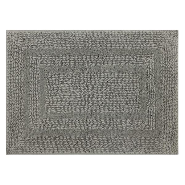 Mohawk Home Cotton Reversible Pewter 27 in. x 45 in. Gray Cotton Machine Washable Bath Mat