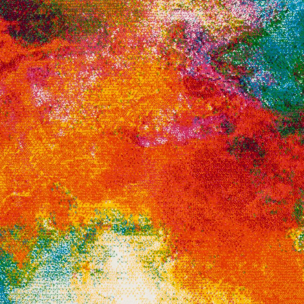 Vibrant Multicolor Abstract Synthetic Area Rug 6'7" x 9'