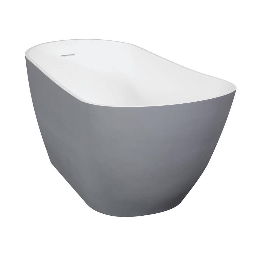 Arcticstone 52 in. Solid Surface Flatbottom Freestanding Bathtub in Matte Gray price history on PriceWatchPro