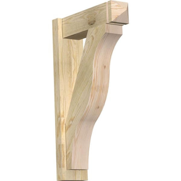Ekena Millwork 6 in. x 32 in. x 20 in. Douglas Fir Fuston Arts and Crafts Rough Sawn Outlooker