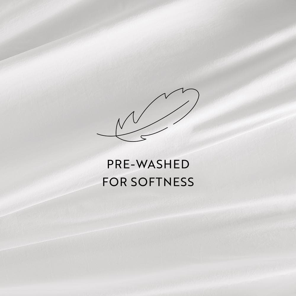 Queen White Solid Cotton Sateen Sheet Set
