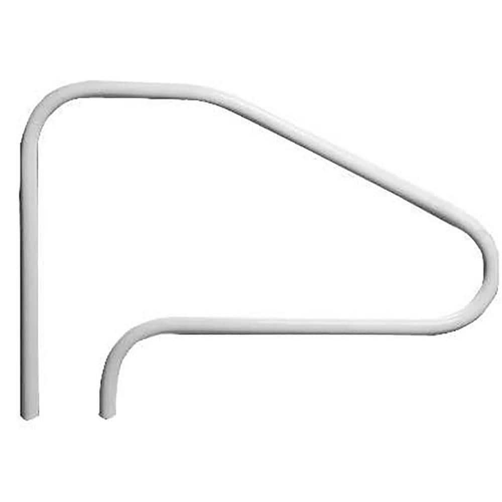 Saftron 48" Gray Metal 4-Bend Return-to-Deck Pool Handrail
