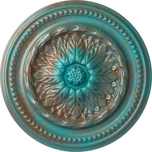 1-7/8 in. x 15-3/4 in. x 15-3/4 in. Polyurethane Chester Ceiling Medallion, Copper Green Patina