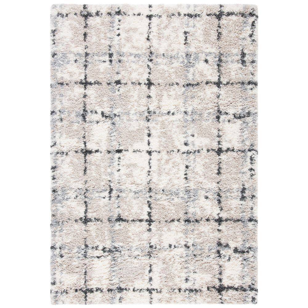 Fontana Shag 4 ft. x 6 ft. Gray/Ivory Geometric Abstract Area Rug price history on PriceWatchPro