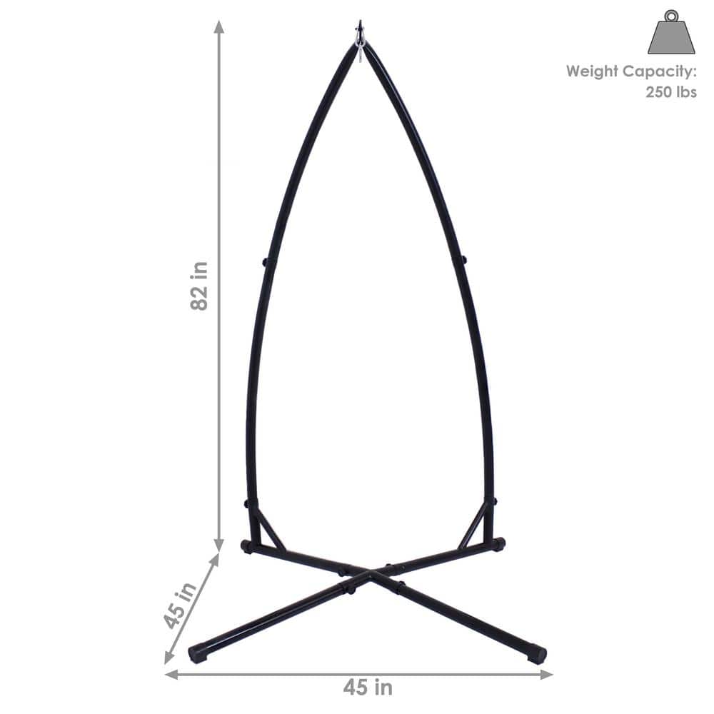 Black Steel X-Stand for Hanging Hammock Chairs