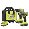 RYOBI ONE+ HP 18V Brushless Cordless Compact 1/2 in. Drill and Impact Driver Kit with (2) Compact Batteries, Charger, and Bag PSBCK102K2