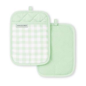 KitchenAid Gingham Pot Holders - Set of 2 - Durable and Heat