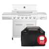 Nexgrill Gourmet Pro 6-Burner Stainless Steel Propane Gas Grill with Searing Side Burner and PVC Cover Bundle 300-10112