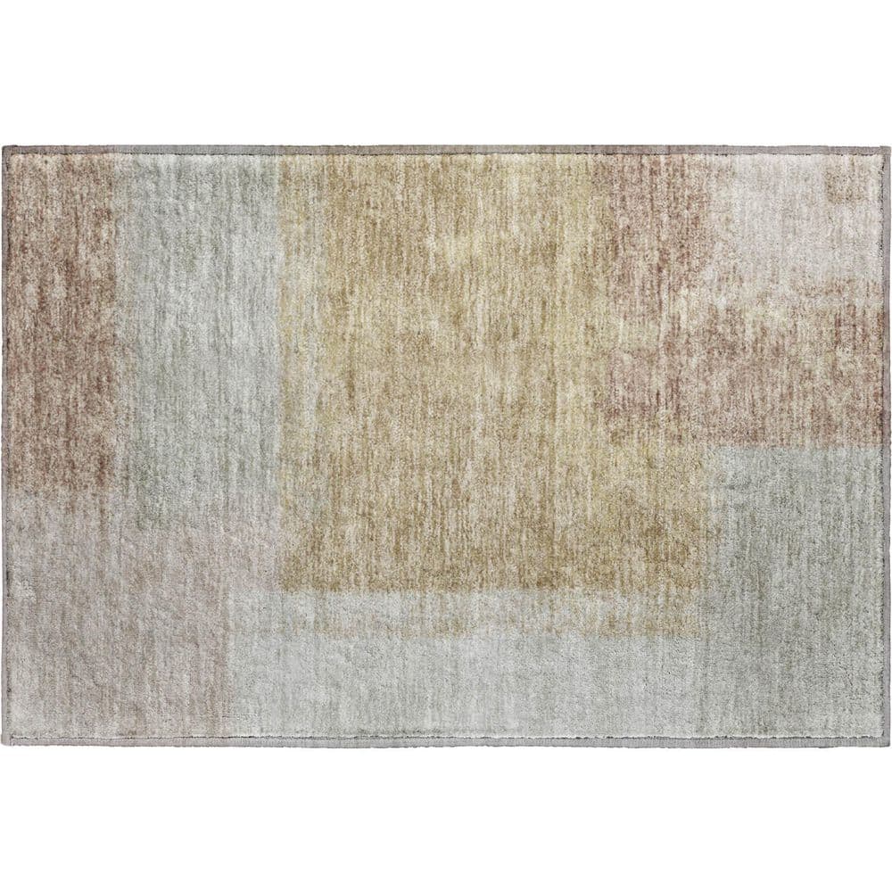 Mayfield Premium Machine Washable Abstract AMF2341 Gold 3 ft. x 4 ft. Area Rug price history on PriceWatchPro