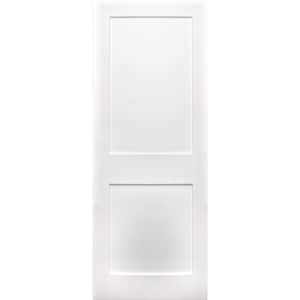 Shaker 18 in. x 80 in. 2-Panel Primed Pine Wood White Primed Craftsman Interior Door Slab