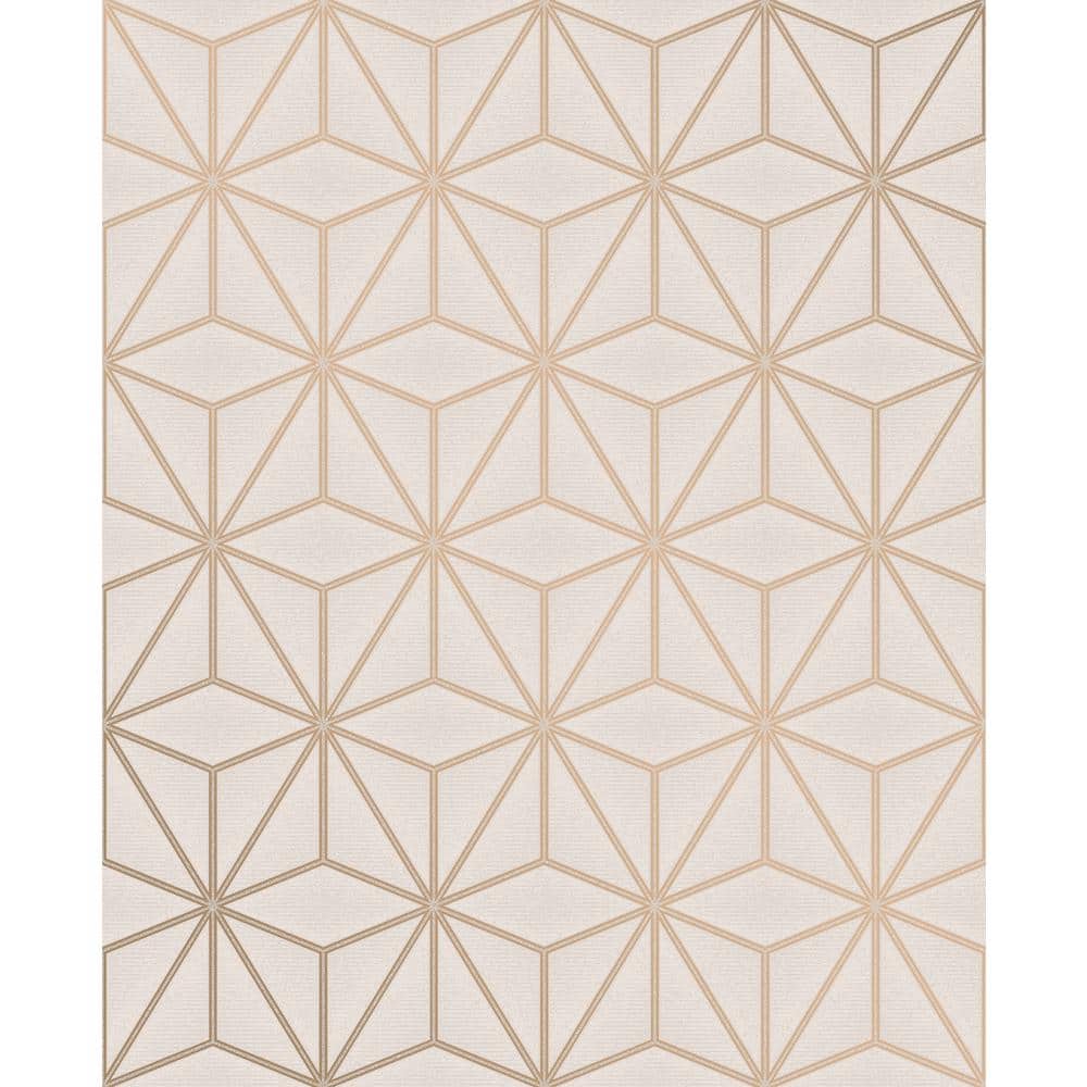 Augustin Rose Gold Geometric Rose Gold Wallpaper Sample
