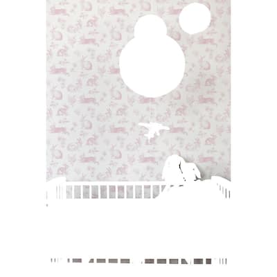 Bunny Toile Spray and Stick Wallpaper (Covers 56 sq. ft.)