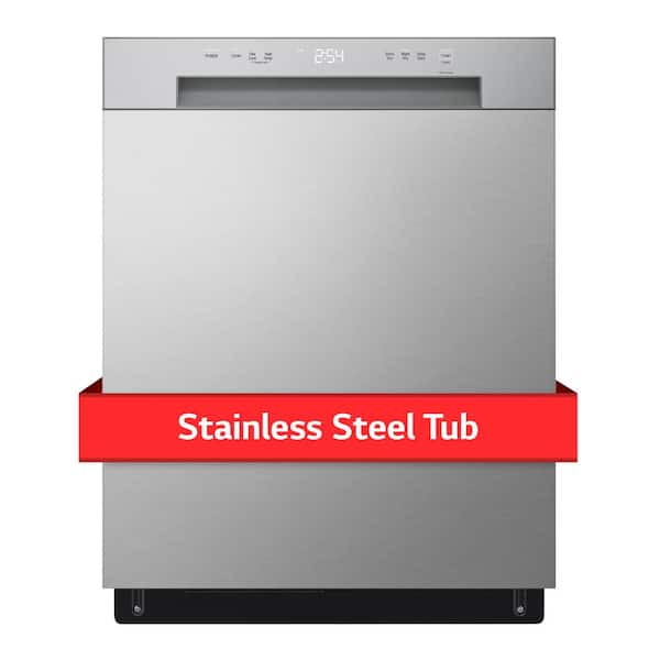 LG 24 in. Stainless Look Front Control Dishwasher with Stainless Steel Tub and SenseClean