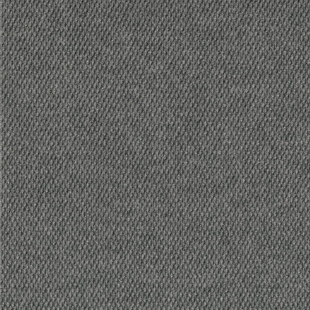18" Smoke Gray Self-Stick Indoor/Outdoor Carpet Tiles - 16 Pack