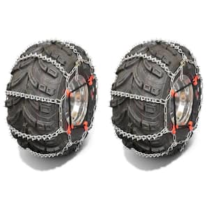 21x9x10, 22x8x10, 22x9x8, 23x7x10, 22x10x8 in. 4-link ATV Tire chains with Tensioners, Zinc Plated Chains, Set of 2
