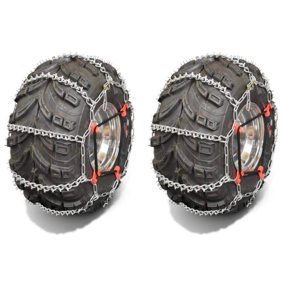 OAKTEN 28x10x12, 26x11x12, 26x12x12 in. 4link ATV Tire chains with Tensioners, Zinc Plated