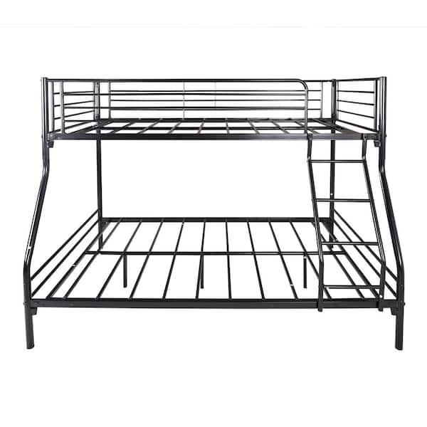 ATHMILE Black Twin-Over-Full Metal Bunk Bed