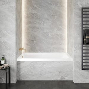 Voltaire 54 in. x 30 in. Acrylic Left Drain Rectangular Alcove Bathtub in White