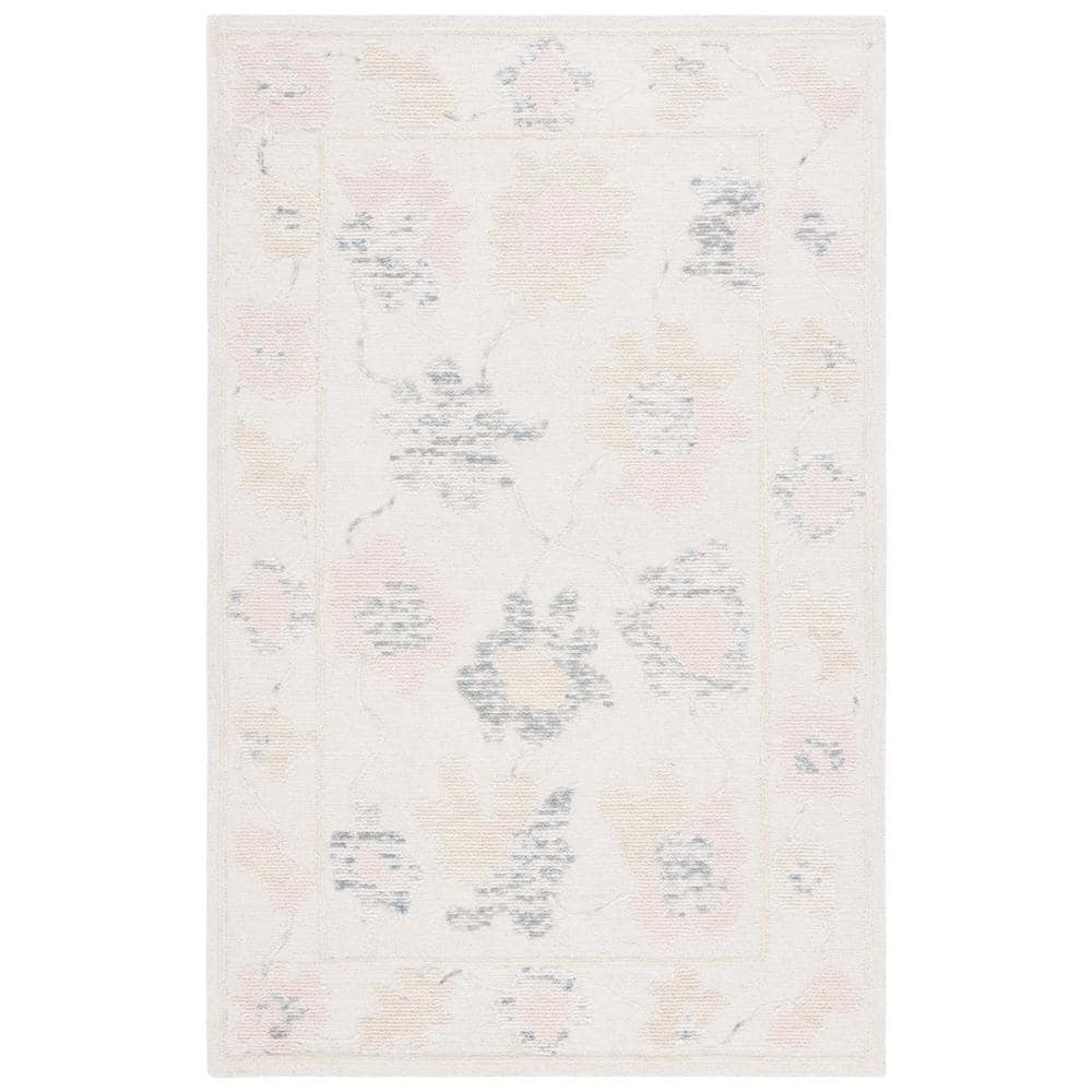 Abstract Ivory/Beige 3 ft. x 5 ft. Border Distressed Floral Area Rug price history on PriceWatchPro