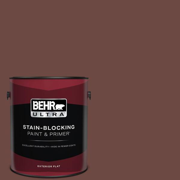 BEHR ULTRA 1 gal. #190F-7 Mayan Red Flat Exterior Paint & Primer