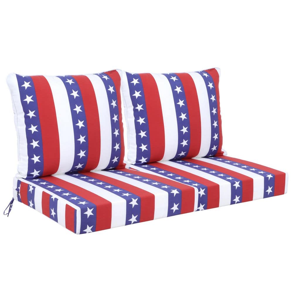 24 in. x 24 in. Outdoor Patio Chaise Lounge Cushion in Red (Set of 2) price history on PriceWatchPro
