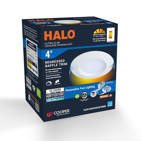 HALO HLBC 6 in. Ultra-Slim Regressed LED Downlight Selectable CCT