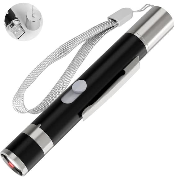 Rechargeable Cat Toy Pointer Interactive Indoor for Cats Dogs 5 Adjustable Patterns 3 Modes Chaser Black Screen