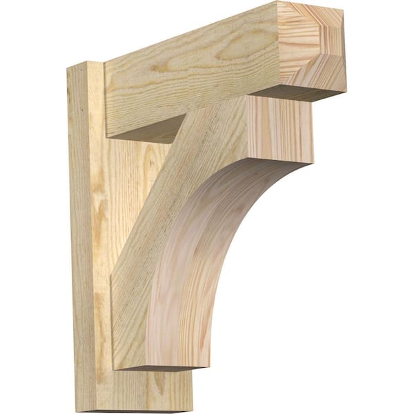 Ekena Millwork 6 in. x 18 in. x 18 in. Douglas Fir Westlake Craftsman Rough Sawn Outlooker
