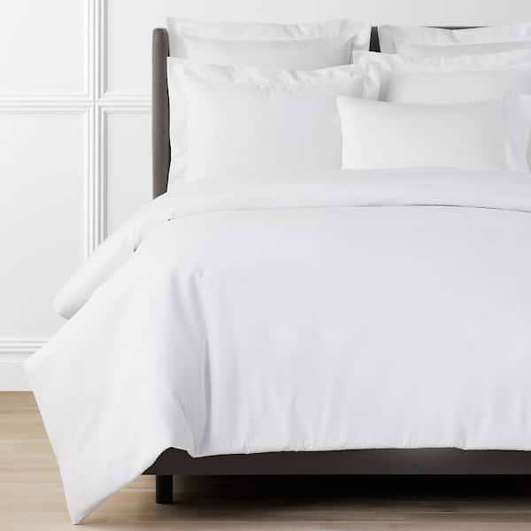 The Company Store Legends Hotel White 450-Thread Count Wrinkle-Free Supima Cotton Sateen King Duvet Cover
