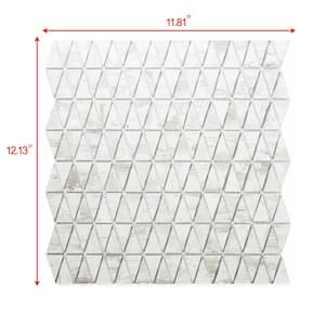 French Country Birch Triangle 11.81 in. x 12.13 in. Wood Look Glass Decorative Wall Mosaic Tile (10 Sq. Ft./Sheet)
