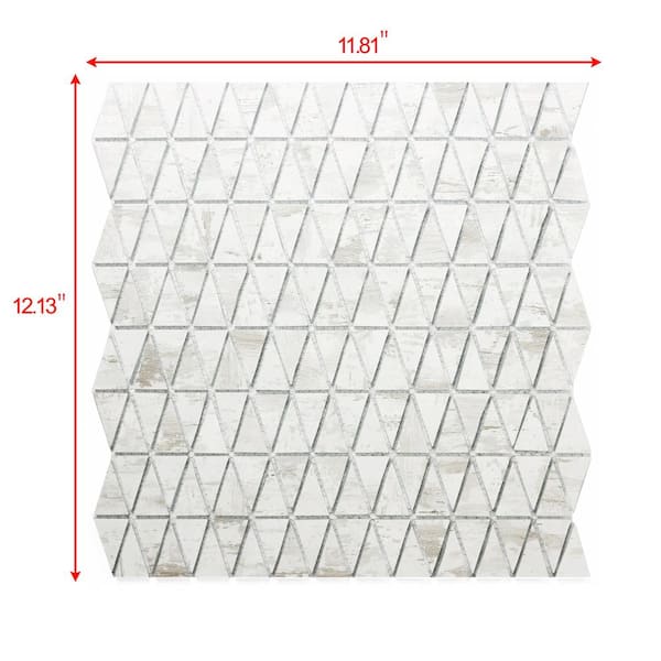 Abolos Nature 6-Pack Wood Look/Smooth 12-in x 12-in Matte Glass Marble Look Wall Tile