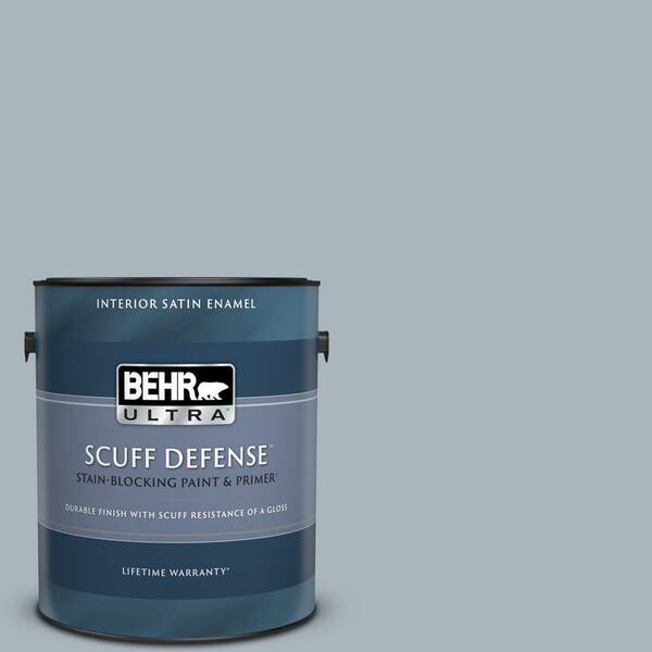 BEHR ULTRA 1 gal. #N490-3 Shaved Ice Extra Durable Satin Enamel Interior Paint & Primer